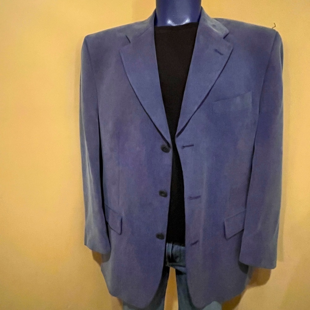 Ralph Lauren 3 Button Men's Blue Blazer, tencel, size 42R